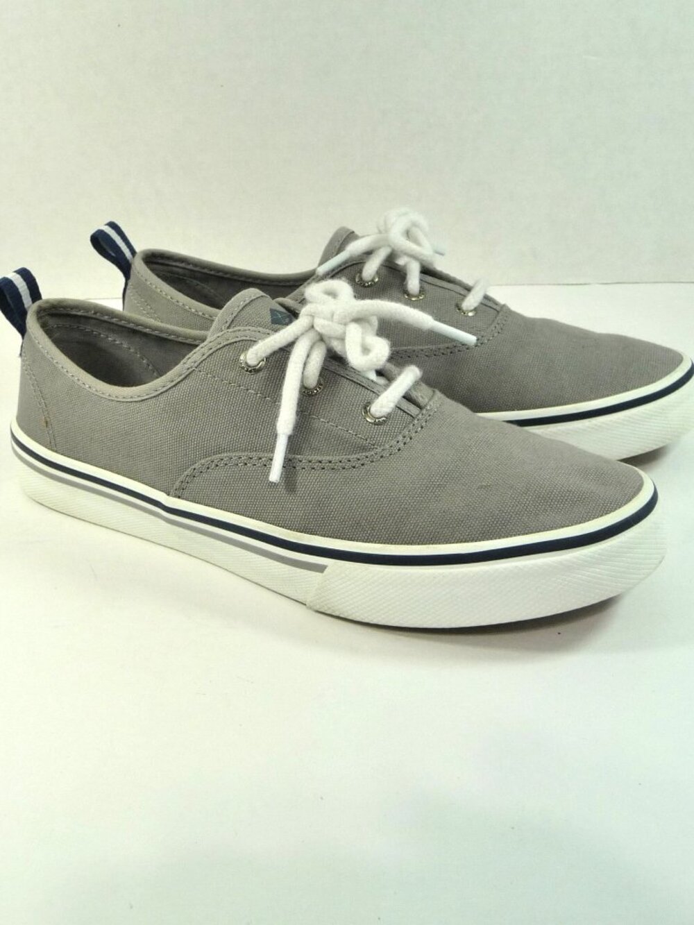 Sperry Topsider Size 7.5 Gray Canvas Lace Up Sneakers